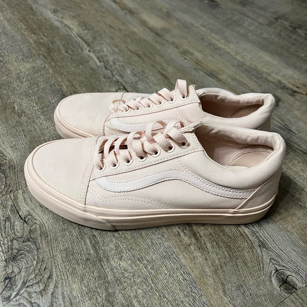 Peach Pink Old Skool Vans - mens size 7 / womens size 8.5